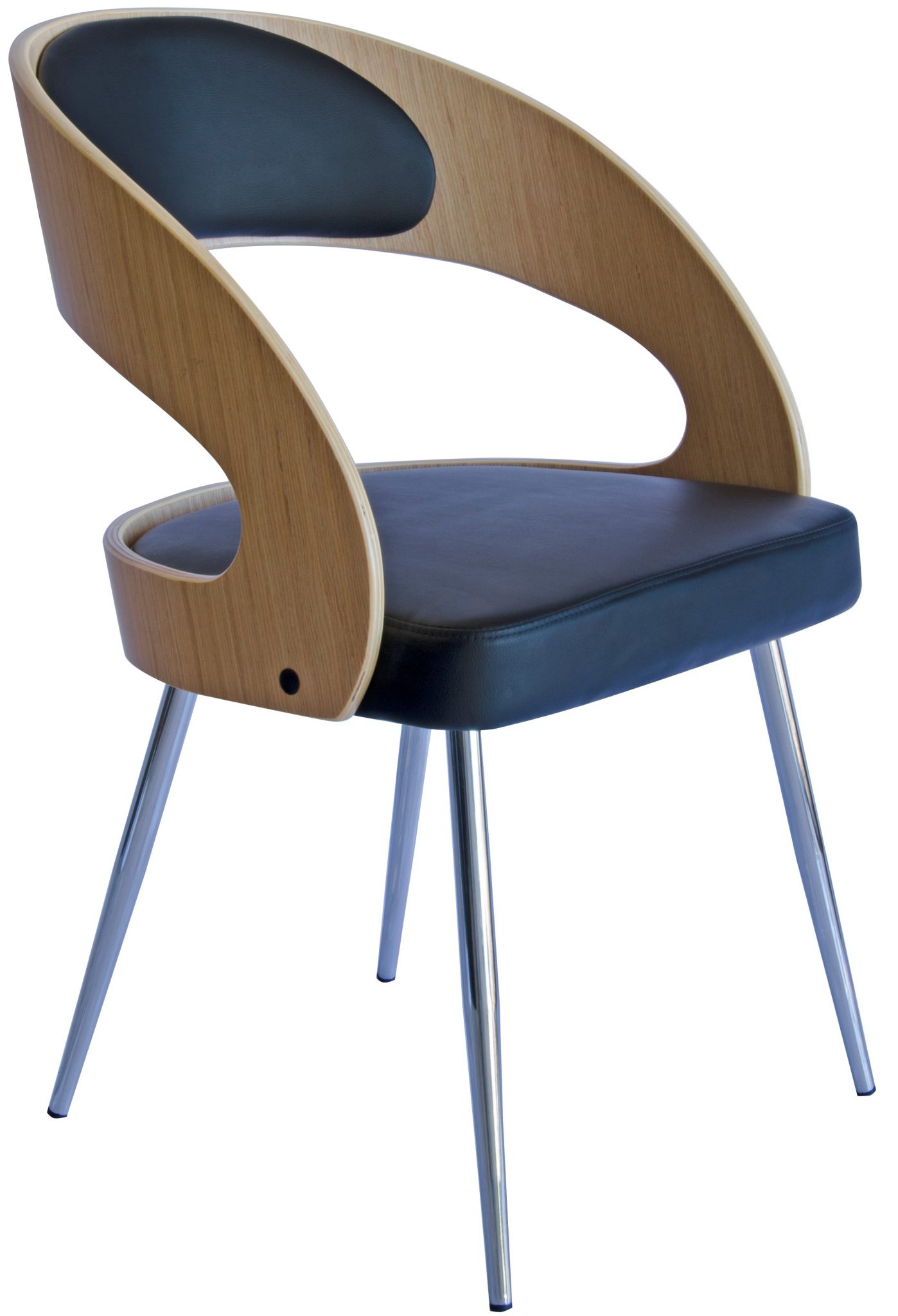 Ancora Designs Ava Dining Chair Oak Black Pu